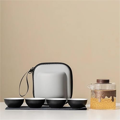 CPDDNGZMKK Teetassen-Sets Tragbare Outdoor Camping Teekanne Und Tee Tasse Tasche Teegeschirr Sets Haushalt Herstellung Werkzeug Reise Tee-Set Kit 1 4 Tassen Reise-Teeset(Type-G) von CPDDNGZMKK