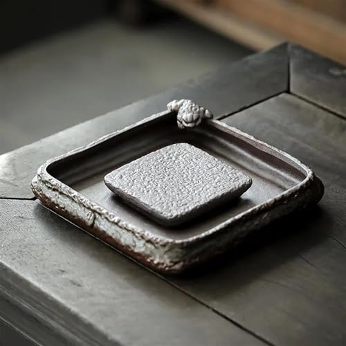 CPDDNGZMKK Teetassen-Sets Vintage Keramik Single Brew Teekanne Steinzeug Roherz Tablett Handgefertigt Holz Gebrannt Japanischen Stil Topf Halter Tee Reise-Teeset(B) von CPDDNGZMKK