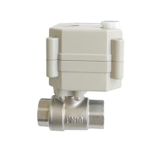 3/8 Zoll DC5V Motorisierter Kugelhahn aus Edelstahl mit manueller Übersteuerung und Anzeige, 2-Wege-DN10-Elektroventil for HV-AC-Systeme(Bsp,DC5V-CR702) von CPDHJMZO