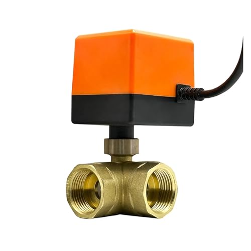 CPDHJMZO 1/2 "3/4" 1 "2" Dreiwege-Motorkugelhahn 220 V 12 V 24 V 3-Draht-2-Punkt-Steuerung Elektrischer Messingkugelhahn(36895,12VDC) von CPDHJMZO