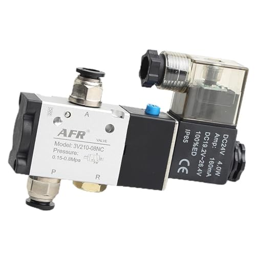 Normally Closed Pneumatic Air Solenoid Valve 3V210-08-NC DC24V AC220V Normally Open 3V110-06-NO 3V210-08 3V310-10 3V410-15(3v210-08-no Ac220v,Without fittings) von CPDHJMZO