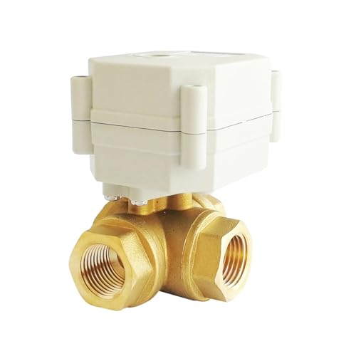 TF15-BH3-C AC/DC9V-24V Messing 1/2'' Horizontal 3-Wege T/L Typ Power Off Rücklaufbetätigtes Kugelventil mit Anzeige(T Bore Flow E,CR202 Wiring) von CPDHJMZO