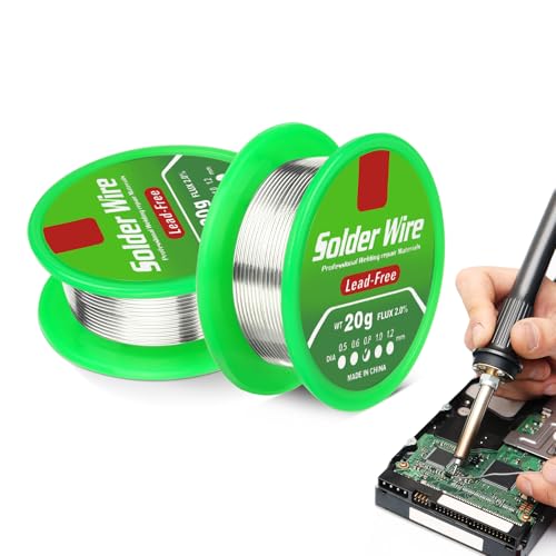 2 Stück 0.8mm Lötzinn Bleifrei mit Kolophonium Kern 20g, Lötzinn mit Flussmittel (Sn99 Ag0,3 Cu0,7), Solder Wire für Elektronische Reparaturen, Lötdraht für Heimwe 2 Stück 0.8mm Lötzinn Bleifrei mit Kolophonium Kern 20g, Lötzinn mit Flussmittel (Sn99 Ag0,3 Cu0,7), Solder Wire für Elektronische Reparaturen, Lötdraht für Heimwe von CPENG