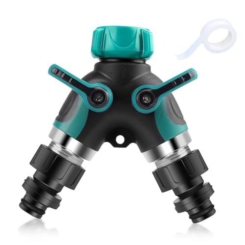 CPENG 2 Wege Verteiler Wasser 3/4 Zoll, Y Wasserverteiler 2fach mit individuellem Absperrhähnen, Gartenschlauch Verteiler aus Zinklegierung für Gartenschlauch CPENG 2 Wege Verteiler Wasser 3/4 Zoll, Y Wasserverteiler 2fach mit individuellem Absperrhähnen, Gartenschlauch Verteiler aus Zinklegierung für Gartenschlauch von CPENG