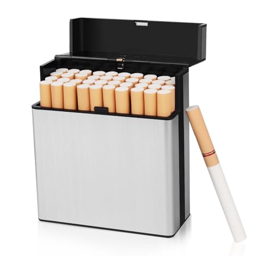 Zigarettenetui, Zigarettenbox mit Großem Fassungsvermögen, Fasst 40 Zigaretten, Flip Top Zigaretten Box, Druck- und Feuchtigkeitsbeständiges Versiegeltes Zigarettenetui, Geschenk für Raucherliebhaber von CPENG