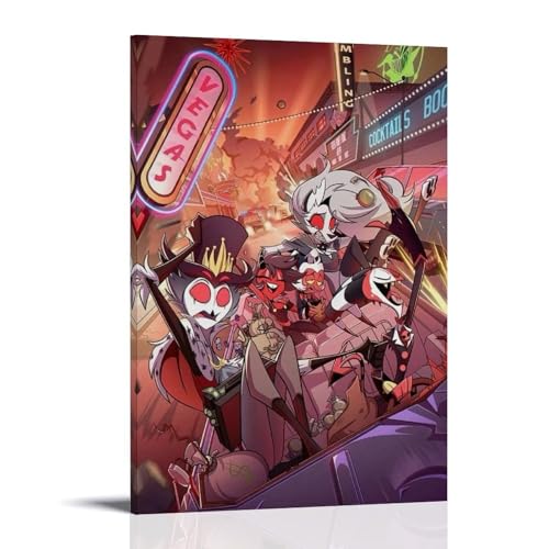 CPFSCWZP Helluva Boss, beliebtes Anime-und wundervolles Anime-Leinwand-Poster, Wandkunst, dekoratives Gemälde, Schlafzimmer, 40 x 60 cm, Rahmenstil von CPFSCWZP