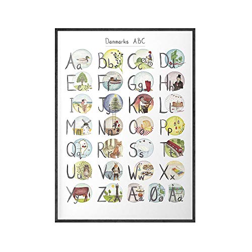 CPGG Wohnzimmer Wandkunst Abc von Dänemark Alphabet Poster In Dänisch Nordisch Botanisch Leinwand Malerei Pflanze Wandkunst Blumenbild Für Wohnzimmer Dekor 40x60cm Ungerahmt CPGG Wohnzimmer Wandkunst Abc von Dänemark Alphabet Poster In Dänisch Nordisch Botanisch Leinwand Malerei Pflanze Wandkunst Blumenbild Für Wohnzimmer Dekor 40x60cm Ungerahmt von CPGG