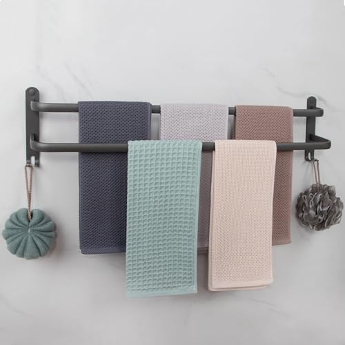 Handtuchhalter 80CM gross dunkelgrau,2-Stöckig Aluminium Selbstklebend/Bohrbarer Küche Handtuchstange für Badezimmer,Küchen,Toilette(15KG) Handtuchhalter 80CM gross dunkelgrau,2-Stöckig Aluminium Selbstklebend/Bohrbarer Küche Handtuchstange für Badezimmer,Küchen,Toilette(15KG) von CPOOTCP