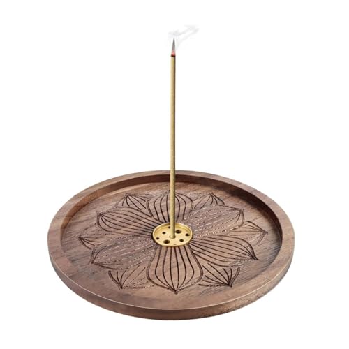 Räucherstäbchen Halter,Lotus Räuchergefäß aus Holz,Handgefertigter Räucherstäbchenhalter,Hölzerner Weihrauchbrenner,Räucherstäbchenhalter Aromatherapie-Ornamente für zu Hause,Innendekoration von CPRNQY