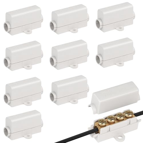 CPROSP 10 Stück Drahtverbinder aus Messing 1000 V, 100 A, Durchgangsverbinder für 2,5 Bis 16 mm² Draht, Stoßverbinder mit ABS-Gehäuse für Deckenleuchten, Schalter Amperemeterve von CPROSP