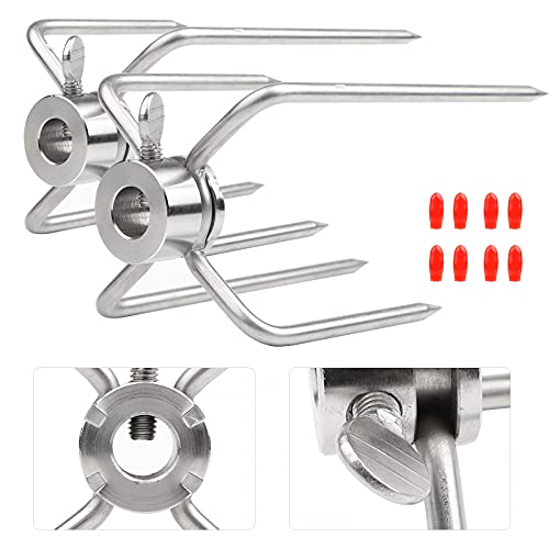 CPROSP 2 Fleischklammer für Drehspieß, Fleischnadeln für Grillspieß Ddelstahl mit Durchmesser 10mm mit Feststellschraube mit Rote Schutzhülle… CPROSP 2 Fleischklammer für Drehspieß, Fleischnadeln für Grillspieß Ddelstahl mit Durchmesser 10mm mit Feststellschraube mit Rote Schutzhülle… von CPROSP