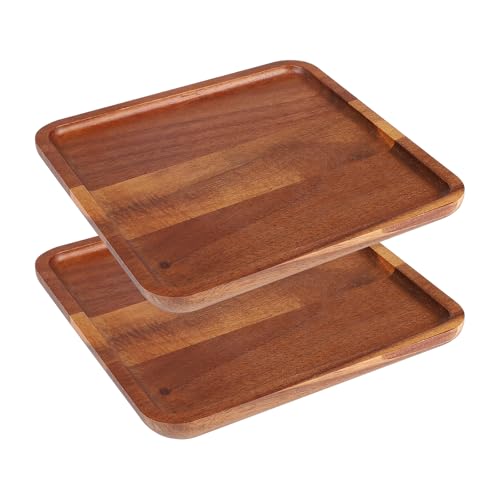 CPROSP 2 Stück Holztablett Rechteckig 20 x 20 cm, Holz Tablett Deko aus Akazienholz, Serviertablett Servierplatte Holz, Holztablett Länglich, für Kaffee, Dessert, Snack, Kerzen, Käse, Geschenke CPROSP 2 Stück Holztablett Rechteckig 20 x 20 cm, Holz Tablett Deko aus Akazienholz, Serviertablett Servierplatte Holz, Holztablett Länglich, für Kaffee, Dessert, Snack, Kerzen, Käse, Geschenke von CPROSP