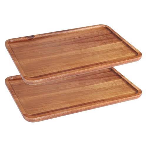 CPROSP 2 Stück Holztablett Rechteckig 30 x 20 cm, Holz Tablett Deko aus Akazienholz, Serviertablett Servierplatte Holz, Holztablett Länglich, für Kaffee, Dessert, Snack, Kerzen, Käse, Geschenke CPROSP 2 Stück Holztablett Rechteckig 30 x 20 cm, Holz Tablett Deko aus Akazienholz, Serviertablett Servierplatte Holz, Holztablett Länglich, für Kaffee, Dessert, Snack, Kerzen, Käse, Geschenke von CPROSP