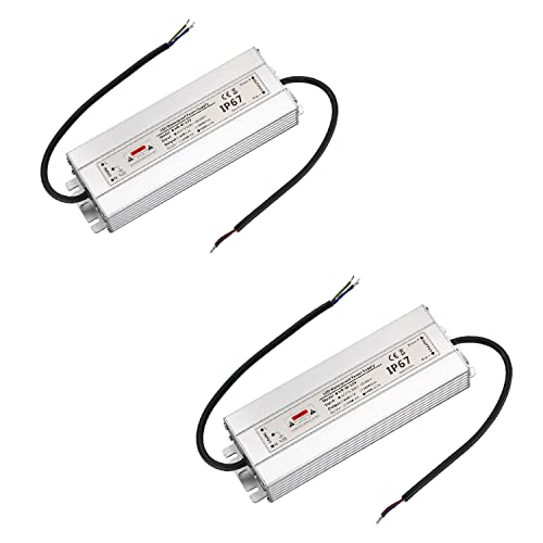 CPROSP 2er 12V LED Trafo 150w, Netzteil Treiber IP67 Wasserdicht, 0,5-150W für LED Leuchtmittel, Transformator für LED Streifen, 230V auf 12V von CPROSP