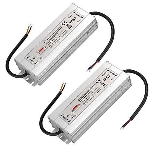 CPROSP 2er 12V LED Trafo 200w, Netzteil Treiber IP67 Wasserdicht, 0,5-200W für LED Leuchtmittel, Transformator für LED Streifen, 230V auf 12V von CPROSP