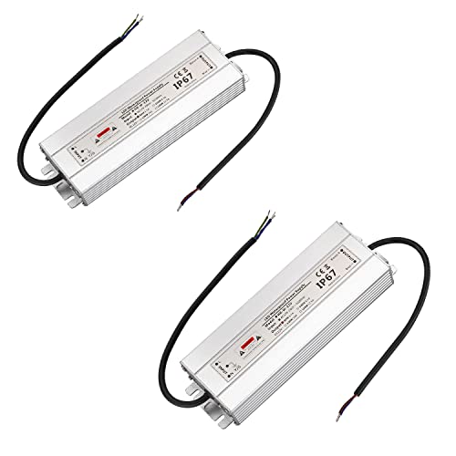 CPROSP 2er 12V LED Trafo 80w, Netzteil Treiber IP67 Wasserdicht, 0,5-80W für LED Leuchtmittel, Transformator für LED Streifen, 230V auf 12V von CPROSP