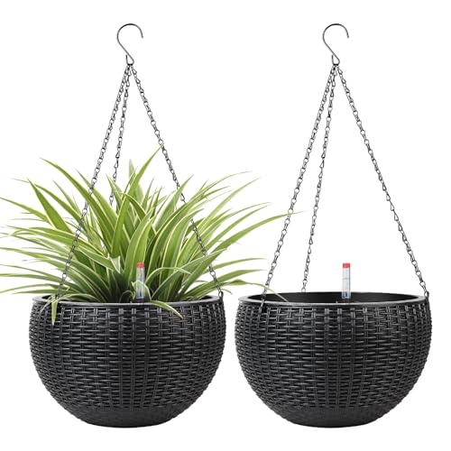 CPROSP 2tlg 28cm Selbstbewässerungstopf Hängend mit Wasserstandsanzeigen, Selbstwässernder Blumentopf, Blumenampel, Hängeblumentöpfe mit Drainagelöchern, Blumentopf Wasserspeicher mit Topf System CPROSP 2tlg 28cm Selbstbewässerungstopf Hängend mit Wasserstandsanzeigen, Selbstwässernder Blumentopf, Blumenampel, Hängeblumentöpfe mit Drainagelöchern, Blumentopf Wasserspeicher mit Topf System von CPROSP