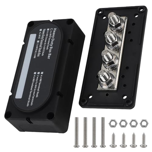 CPROSP 300A Sammelschienenkasten, Busbar M8 300a, Stromverteilungsblock mit 4 x M8 Bolzen Terminal und Deckel Schwarz CPROSP 300A Sammelschienenkasten, Busbar M8 300a, Stromverteilungsblock mit 4 x M8 Bolzen Terminal und Deckel Schwarz von CPROSP