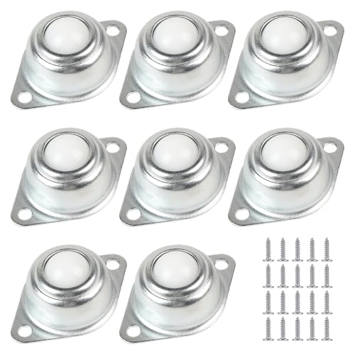 CPROSP 8 Stücke Kugelrollen Schwerlast 16 mm, Kugelrollenlager Schwerlast Nylon 360º mit M3 Schraube, Möbelrollen Klein Kugelrollen für Transport von Waren, Möbeln, Küchengeräte, Industriemaschinen von CPROSP