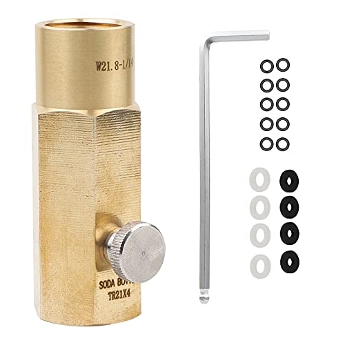 CPROSP CO2 Adapter Sodastream aus Messing, CO2 Refill Adapter für W21.8-14 Ventil CO2 Behälter, CO2 Flaschen Adapter zum Unfüllen Sodastream von CPROSP