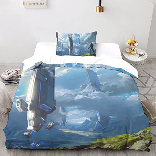 CPSUN Halo Bettbezug-Set Weiches Mikrofaser-Bettwäsche-Set Für Erwachsene Teenager Kinder 2 Stück Mit Reißverschluss Für Heimtextilien Single（135x200cm） von CPSUN