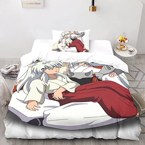 CPSUN Inuyasha.kgm Bettwäsche Set Bettbezug Set Atmungsaktive Mikrofaser Bettwäsche Für Schlafzimmer, Weiche Bequemer Single（135x200cm） von CPSUN