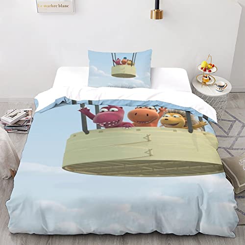 CPSUN Kokosnuss der kleine Drache 3D Bettwäsche-Set Weich Mikrofaser Bettwäsche Set,für Unisex,mit Bettbezug Und Kissenbezug Haltbar Atmungsaktive Single（135x200cm） von CPSUN