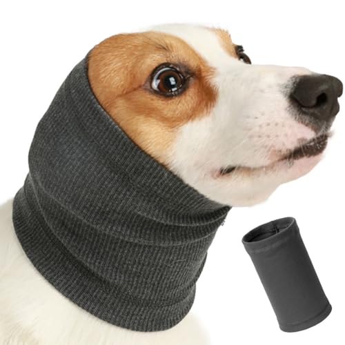 CPSYTE 1 pcs Hals-und Ohrenwärmer für Hunde Nacken-und Ohrenwärmer für Hunde Ohrenwärmer für Hunde zum Tragen beim Baden Pflegen wasserdicht reduziert Geräusche(Grau,Größe M, Polyester) von CPSYTE