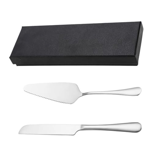 CPSYTE 2 pcs Hochzeits tortenmesser und Server Set, Edelstahl Titan Kuchenheber & Tortenheber für die Hochzeit beinhalten Tortenausstecher und Tortenheber, Mit Geschenkbox von CPSYTE