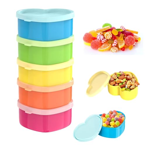 5er-Set Kleine Dosen Mit Deckel Plastik,Gefrierdosen Klein Vorratsdosen Set Frischhaltedosen Klein Dosen Deckel Kunststoff Gefrierdosen Vorratsdosen Set Plastikdosen Mit für Soßen Dips（Herzform） von CPYJW