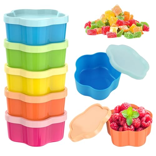 5er-Set Kleine Dosen Mit Deckel Plastik,Gefrierdosen Klein Vorratsdosen Set Frischhaltedosen Klein Dosen Deckel Kunststoff Gefrierdosen Vorratsdosen Set Plastikdosen Mit für Soßen Dips (Pflaumenbusch) von CPYJW