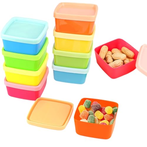 CPYJW 10 Stück Kleine Dosen Mit Deckel Plastik, Frischhaltedosen Klein, Gefrierdosen Klein Box, Kunststoff Vorratsdosen für Soßen, Dips Und Gewürze von CPYJW