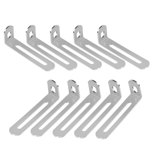 CPYJW 10 Stück Winkelverbinder,Edelstahl Winkel 7.25x2.4x1.5 Cm 90 Grad L-Förmige Möbel Verstellbare Befestigungswinkel Schwerlastwinkel Mit 2 Langloch Für Tabelle Stuhl Bücherregal von CPYJW