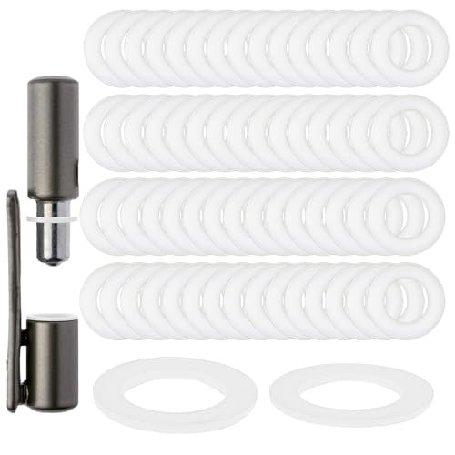 CPYJW 60 Stück Fitschenringe Kunststoff Zimmertüren,Unterlegscheiben Türscharnier（30 Stück 15 * 1.2mm + 30 Stück 15 * 0.5mm）Fitschenringe Zimmertüren Montageringe Ohne Abriebspuren(Weiß) von CPYJW