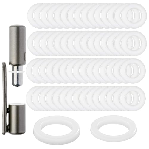 CPYJW 60 Stück Fitschenringe Kunststoff Zimmertüren,Unterlegscheiben Türscharnier（30 Stück 15 * 1mm + 30 Stück 15 * 2 mm）Fitschenringe Zimmertüren Montageringe Ohne Abriebspuren(Weiß) von CPYJW