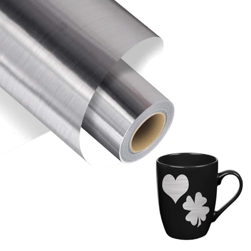 CPYJW Selbstklebende Plotter-Folie aus Aluminiumfolie für DIY-Geschenke, Tassen, Fenster, Keramik, Kunststoff (Silber) von CPYJW
