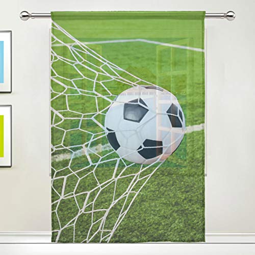 CPYang Durchsichtiger Vorhang Sport Fußball Tornetz Voile Fenstervorhang Vorhänge für Wohnzimmer Schlafzimmer Tür Küche 140 x 213 cm, 1 Panel von CPYang