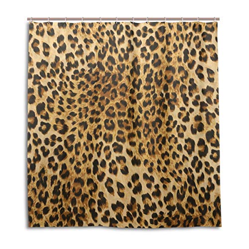 CPYang Duschvorhänge Wildtier Leopard Druck Wasserdicht Schimmelresistent Badvorhang Badezimmer Home Decor 168 x 182 cm mit 12 Haken von CPYang