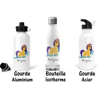 C77 Aluminiumflasche, Stahlflasche, Thermosflasche Zur Personalisierung Des Einhorns, Personalisiertes Geschenk, Wiederverwendbares Trinkflasche Mit von CPersonnalisable