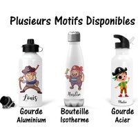 Sb70 Piraten Aluminiumflasche, Stahlflasche, Thermosflasche Zum Personalisieren, Personalisiertes Geschenk, Wiederverwendbares Piraten-Kinderflasche von CPersonnalisable