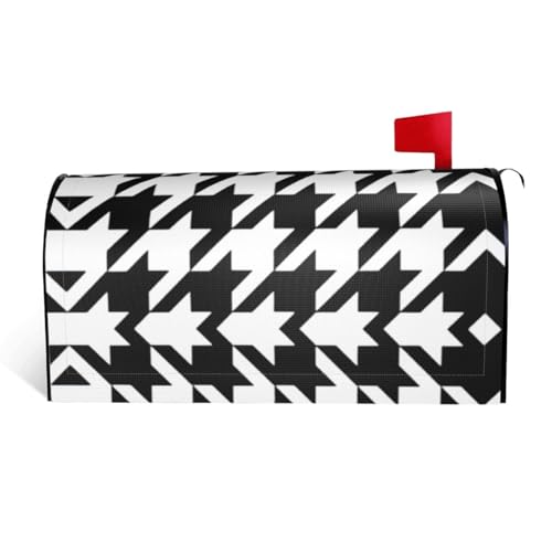 Briefkasten-Abdeckung, 64,8 x 53,3 cm, mit Hahnentrittmuster, schwarzes Design, strapazierfähiges Oxford-Gewebe von CPyuqw