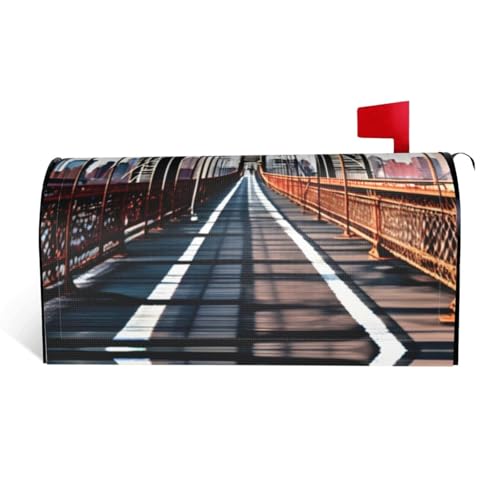 Briefkastenabdeckung, 64,8 x 53,3 cm, Briefkastenabdeckungs-Set mit Brooklyn Bridge-Aufdruck "Holiday & Welcome - Durable Oxford Cloth Decor" von CPyuqw
