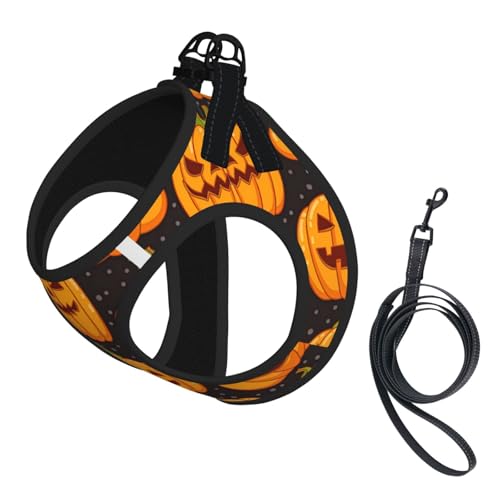 L Haustier-Leine, Weste und Hundegeschirr, kleine Größe, Halloween-Kürbis-Muster, mit Schnalle, Hundebegleiter, Outdoor-Reisen L Haustier-Leine, Weste und Hundegeschirr, kleine Größe, Halloween-Kürbis-Muster, mit Schnalle, Hundebegleiter, Outdoor-Reisen von CPyuqw