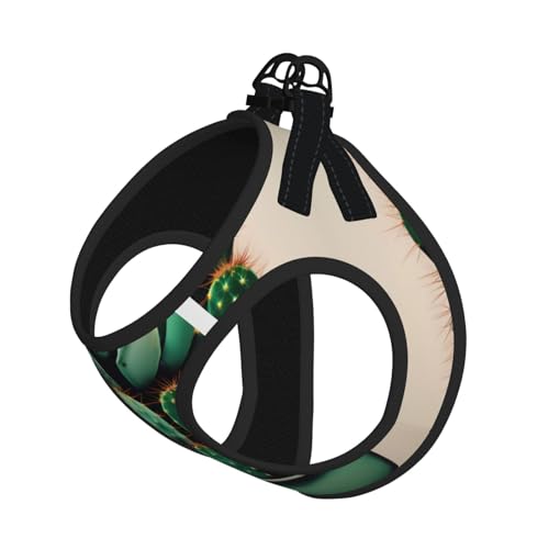 L Haustier-Leine, Weste und Hundegeschirr, kleine Größe, Kaktus-Kunstdruck, Leinen-Set mit Schnalle, Hundebegleiter, Outdoor-Reisen von CPyuqw