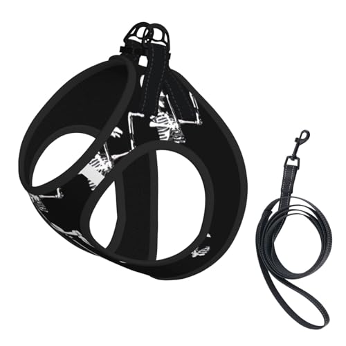 M Haustier-Leine, Weste und Hundegeschirr, klein, Halloween, bewegliches Skelett-Totenkopf-Druck, Leinen-Set mit Schnalle, Hundebegleiter, Outdoor-Reisen M Haustier-Leine, Weste und Hundegeschirr, klein, Halloween, bewegliches Skelett-Totenkopf-Druck, Leinen-Set mit Schnalle, Hundebegleiter, Outdoor-Reisen von CPyuqw