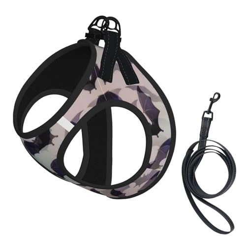 S Haustier-Leine, Weste und Hundegeschirr, kleine Größe, Halloween-Fledermäuse, grauer Druck, Leinen-Set mit Schnalle, Hundebegleiter, Outdoor-Reisen S Haustier-Leine, Weste und Hundegeschirr, kleine Größe, Halloween-Fledermäuse, grauer Druck, Leinen-Set mit Schnalle, Hundebegleiter, Outdoor-Reisen von CPyuqw