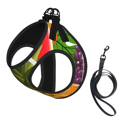 S Haustier-Leine, Weste und Hundegeschirr, kleine Größe, frisches Obst, Ananas-Druck, mit Schnalle, Hundebegleiter, Outdoor-Reisen von CPyuqw