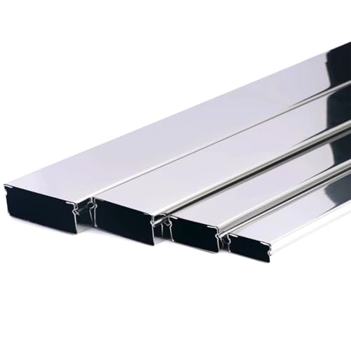 Aluminiumlegierung halbkreis Selbstaufkleberkabel 304 Edelstahl Boden Kabelkanal Silber Mehrere Größen for Büro Hause Werkstatt 1M(50x50mm) von CQAHDSEVF