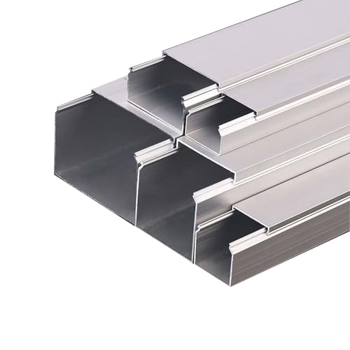 Aluminiumlegierung halbkreis Selbstaufkleberkabel Aluminiumlegierungs-Kabelkanal-Silber-mehrfache Größen 0,8 m Satz von 2 for Innenministerium(50x25x0.8mm) von CQAHDSEVF
