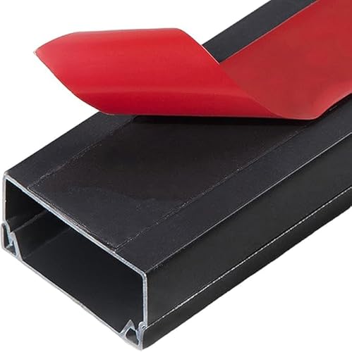 Aluminiumlegierung halbkreis Selbstaufkleberkabel Kabelabdeckung, selbstklebend, for Kabelkanäle, 2 x 1 m, mehrfarbig, mehrere Größen(Black,20x10mm) von CQAHDSEVF